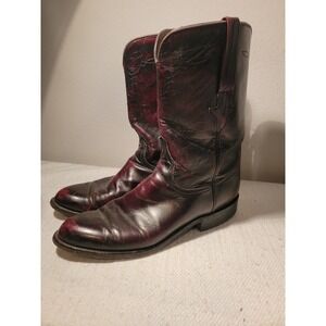 Lucchese Western Boots Mens 10 Black Cherry Cowboy L6749 Leather Made in USA